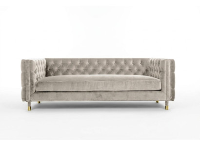 Beige furniture 4-seater Chesterfield sofa velvet XXL big textile fabric couches