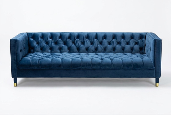 Chesterfield Sofa Blue Sofas Fabric Couches Creative Furniture 4-Seater