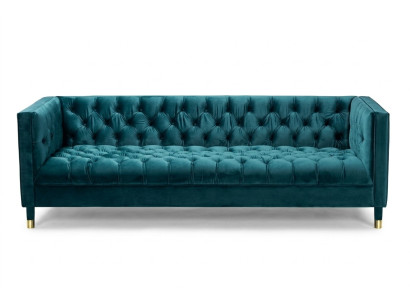 Chesterfield Sofa Blue Sofas Textile Fabric Couches Furniture 4-seater