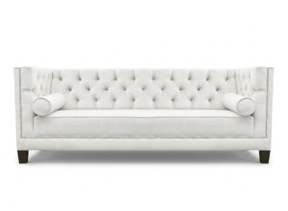 Three-seater fabric living room white couches upholstery sofa sofas Chesterfield couch