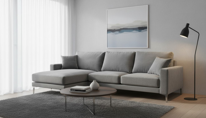 XXL Gray Sectional Sofa Big Textile Fabric Chesterfield Sofas Creative Furniture Living Room