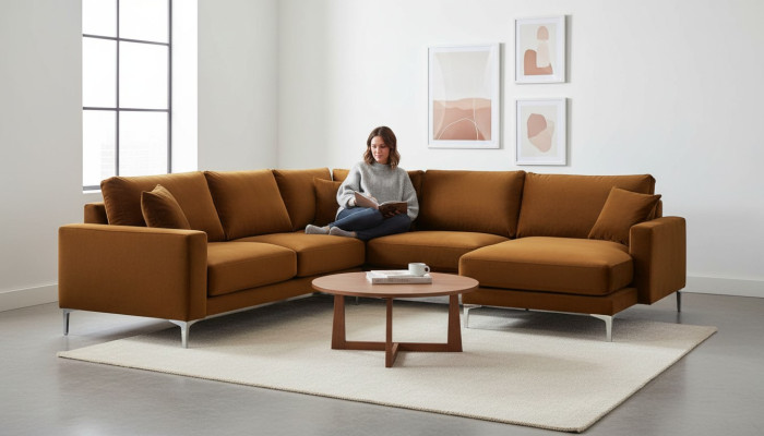 Fabric living room design couches upholstery sofa orange sectional sofa Italian sofas