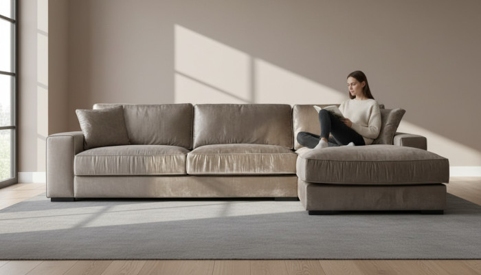 Brown corner sofa fabric living room sofas Italian design couches upholstered sofa