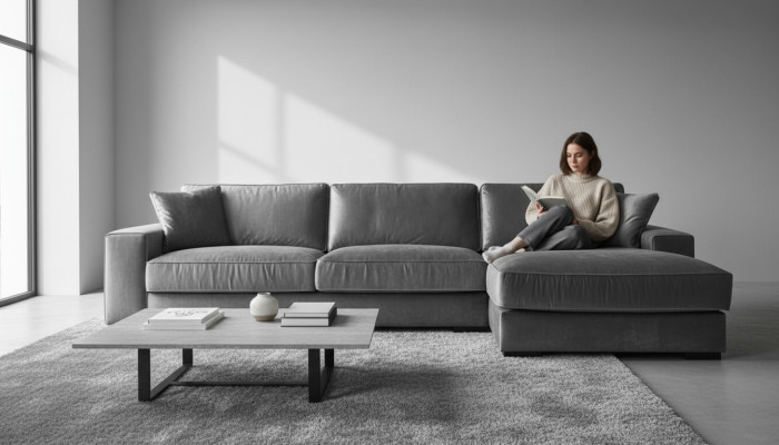 Gray corner sofa design couches upholstered sofas Italian living room furniture