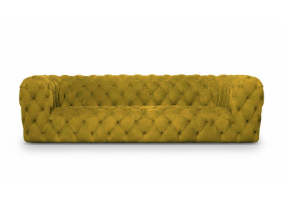 Yellow Chesterfield Couch Four-Seater XXL Big Sofa Comfortable Couches Soft New