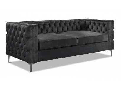 Black Chesterfield couch luxury velvet fabric couches sofa set sofas upholstery new
