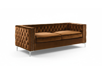 Orange chesterfield couch luxury velvet fabric sofas sofa set button upholstery new