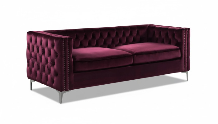 Bordeaux chesterfield couch luxury velvet fabric couches sofa set buttons upholstery new