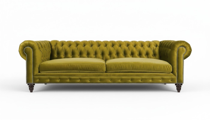 Yellow Living Room Modern Chesterfield Three-Seater Creative Furniture Textile Fabric xxl