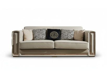 Chesterfield sofa beige leather luxury living room design couches upholstery