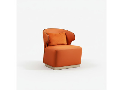 Orange luxury fabric armchair living room textile new creative modern design