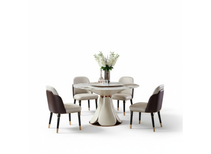 Chair Leather Milk Wood New Creative Modern Design Furniture Luxury Dining Room