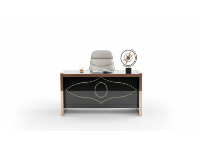 Table chair, study desk, black office furniture, luxury, 2-piece set.