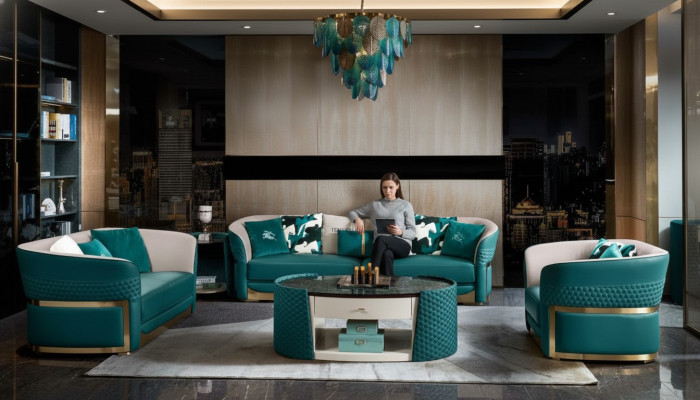 Chesterfield sofa set upholstered sofa couch 3+1 set leather textile fabric