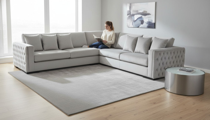 Corner sofa silver couch corner unit upholstery living landscape velvet fabric furniture design