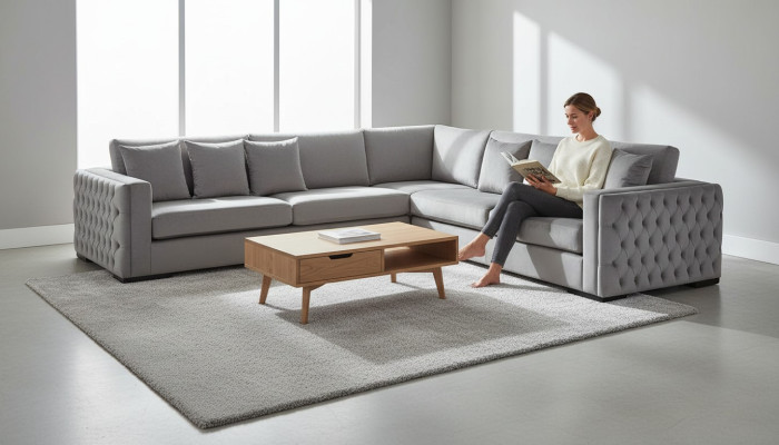 Gray corner sofa living landscape couch corner set upholstery new creative furniture design