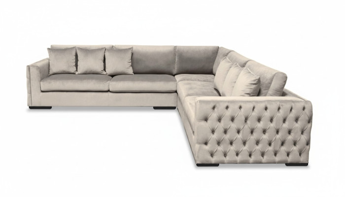 Beige corner sofa living landscape couch corner suite upholstery new velvet furniture design