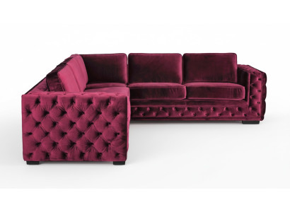 Lila chesterfield couch luxury velvet fabric sofas sofa set button upholstery new