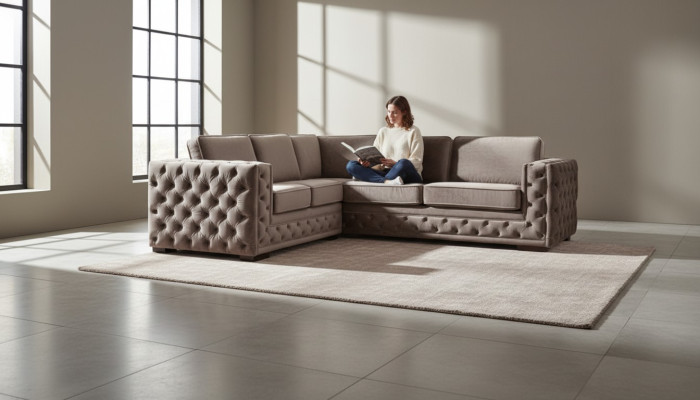 Chesterfield couch luxury velvet fabric couches sofa set button upholstery new beige