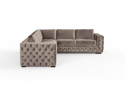 Chesterfield couch luxury velvet fabric couches sofa set button upholstery new beige
