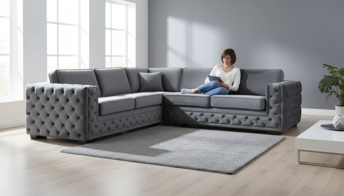 Corner sofa grey corners velvet furniture design living landscape couch corner suite upholstery