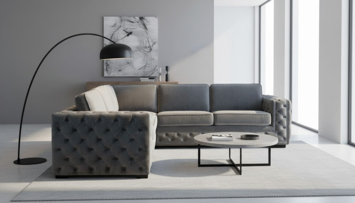 Corner sofa grey corners velvet furniture design living landscape couch corner suite upholstery