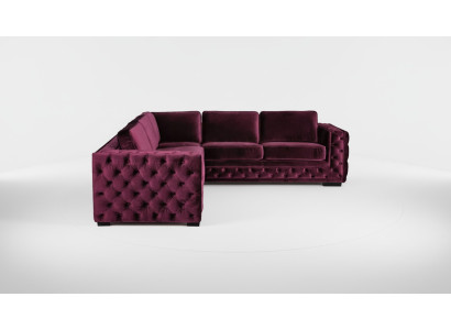 Burgundy Corner Sofa Chesterfield Velvet Fabric Furniture New Living Room Modern Design Sofa