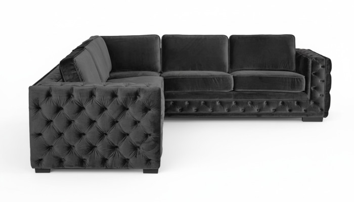 Taupe Gray Corner Sofa Chesterfield Velvet Furniture New Living Room Modern Design Sofa