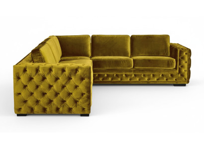 Chesterfield velvet corner sofa couch upholstery corner set living room couches yellow