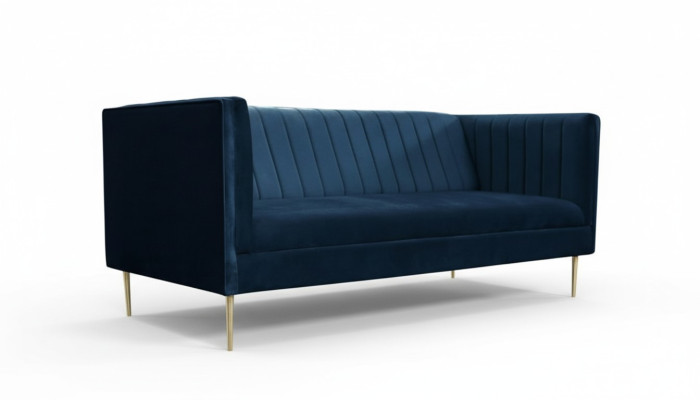 Two-seater sofa, sofas, fabric, navy blue, textile, living room, design, couches, upholstery