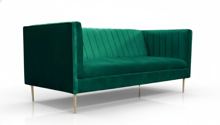 Two-seater sofa sofas green fabric couches upholstery living room design luxury textile