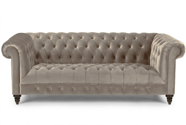Beige velvet couch luxury upholstery chesterfield furniture sofa with buttons three-seater