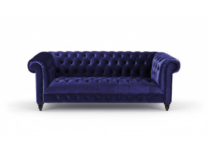 Chesterfield Lilac Velvet Couch Luxury Upholstered Furniture Sofa with Buttons Three-Seater