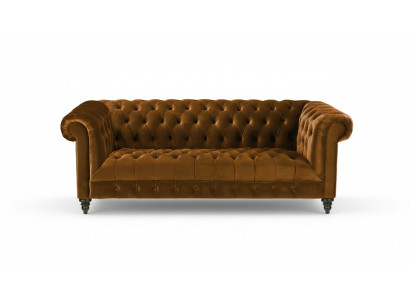 Three-seater Chesterfield brown fabric sofa new original design couches upholstery