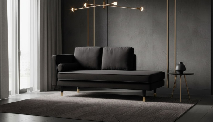 Chaise lounge creative furniture new living room modern design black sofa