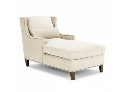 Chaise longue lounging furniture ottoman living room design sofa beige fabric lounge