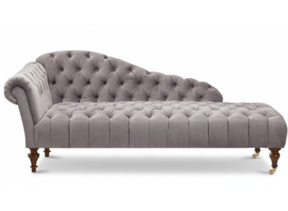 Chaise longue classic furniture beige living room sofa fabric Chesterfield