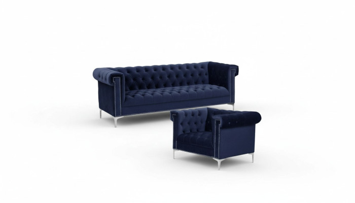 Blue chesterfield sofa set couch royal blue couches sofa set new