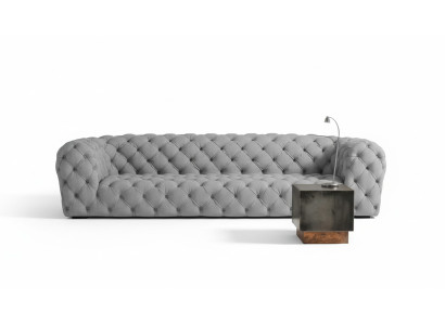 Gray Chesterfield Living Room Modern Design Couch Sofa Furniture Fabric Big XXL New