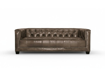 Brown three-seater leather Chesterfield living room modern design couches sofa new