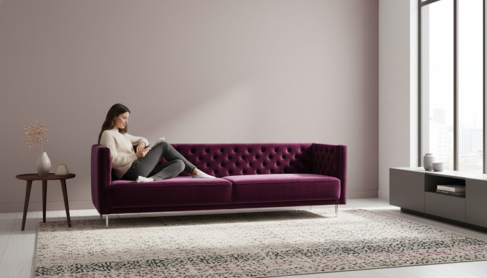 Violet Chesterfield Living Room Modern Design Sofa Italian Style Furniture Furniture