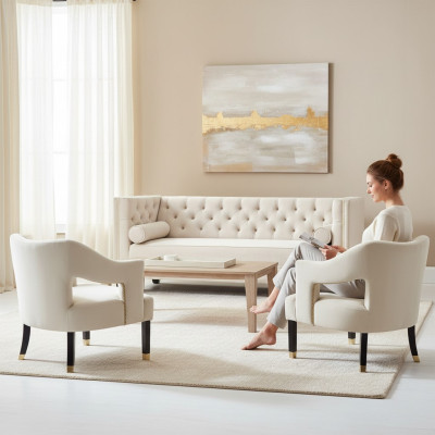 Beige Chesterfield Couch Velvet Sofa Sofa Set Couches Sofas Upholstery 311 Seater