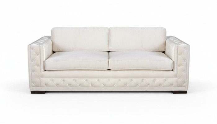 White Chesterfield Modern Design Sofa Textile Couch New Creative Furniture 3-Seater