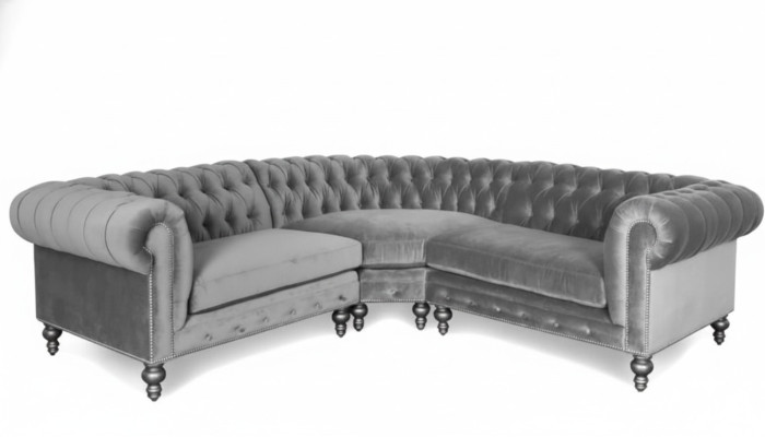 Corner sofa, couch, living landscape, corner suite, sofas, couches, Chesterfield silver