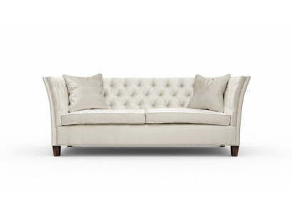 Chesterfield two-seater light gray fabric living room design upholstered sofa creative