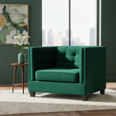 Chesterfield armchair living room modern textile fabric green creative furniture new