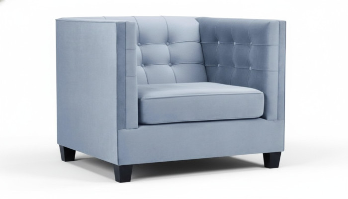 Blue Chesterfield armchair living room fabric textile creative furniture modern