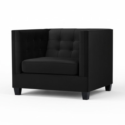 Chesterfield Armchair Creative Furniture Textile Fabric Black New Living Room