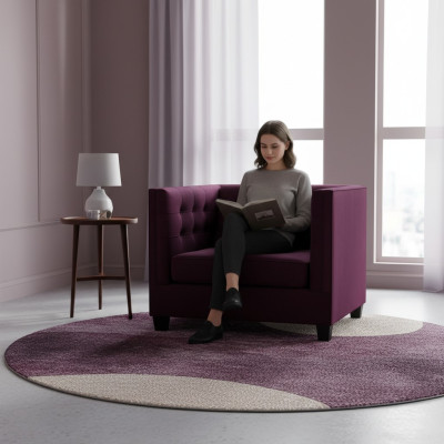 Chesterfield Armchair Textile Fabric Violet Creative Furniture New Living Room Modern