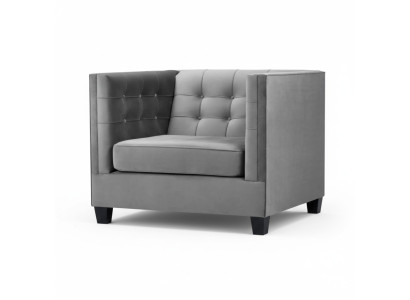 Chesterfield Armchair Textile Fabric Gray New Living Room Modern Creative